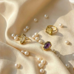 The Luminous Earth Collection: Raw & Faceted Gemstone Ring