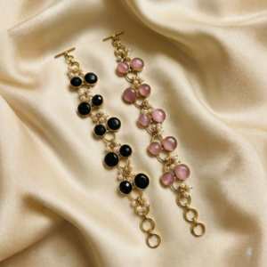 Toggle Bracelet - Gold Bezel Set Gemstone Bracelet